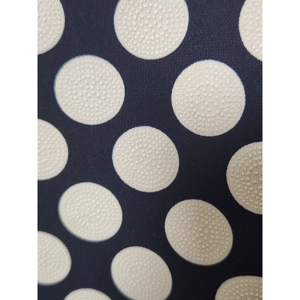 Emma & Olive Navy Blue White Polka Dot Scoop Neck‎ Ruffle Short Sleeve Blouse 3X - Picture 4 of 8